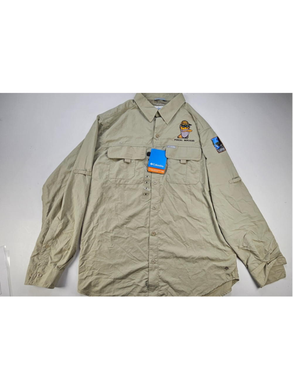 Columbia Silver Ridge Shirt Mens M 2013 BSA National Jamboree Postal Services NW